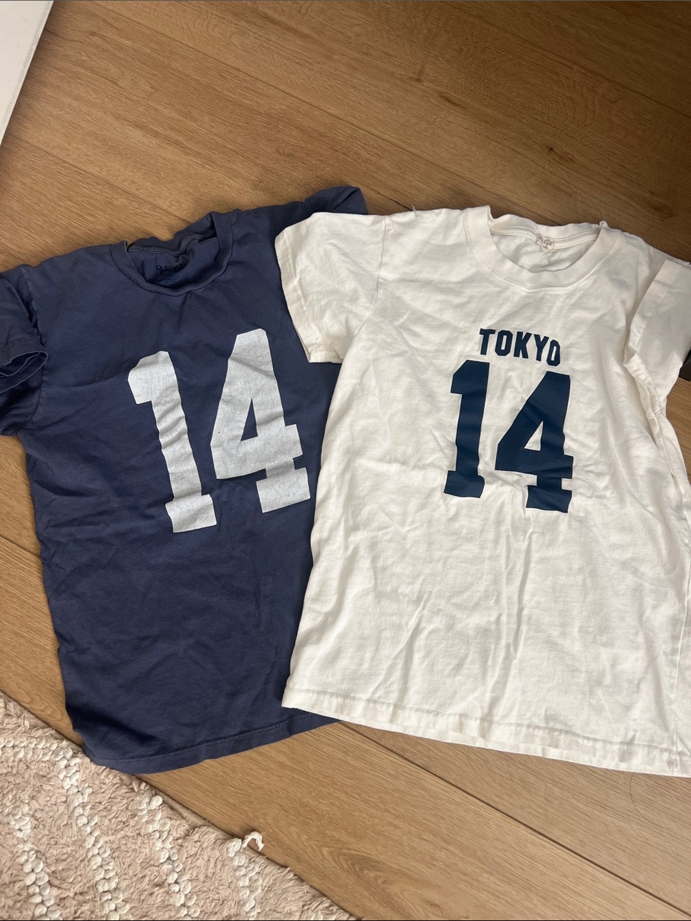 Brandy Melville Navy and White '14' Graphic Short Sleeve Tee pair